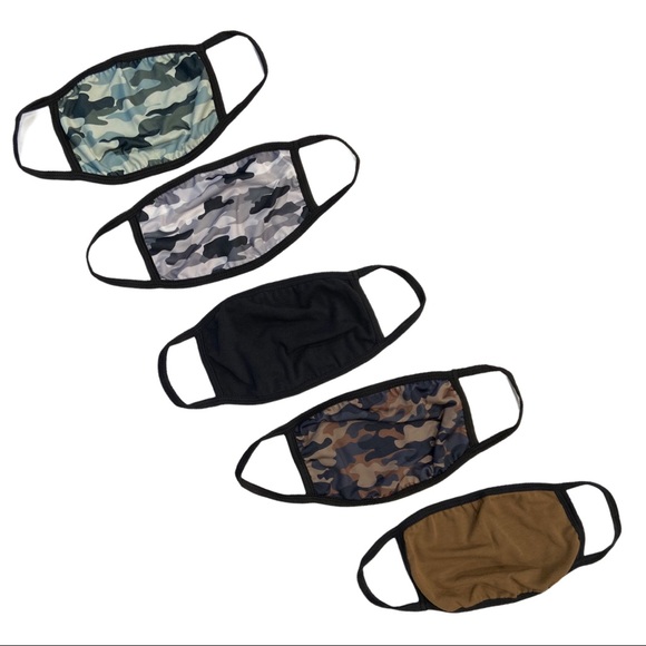 Other - 🌻3/$18 or 5/$25🌻 5 pack Camo Combo Print Face Mask Bundle